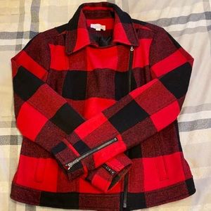 Buffalo Plaid Moto Style Coat
